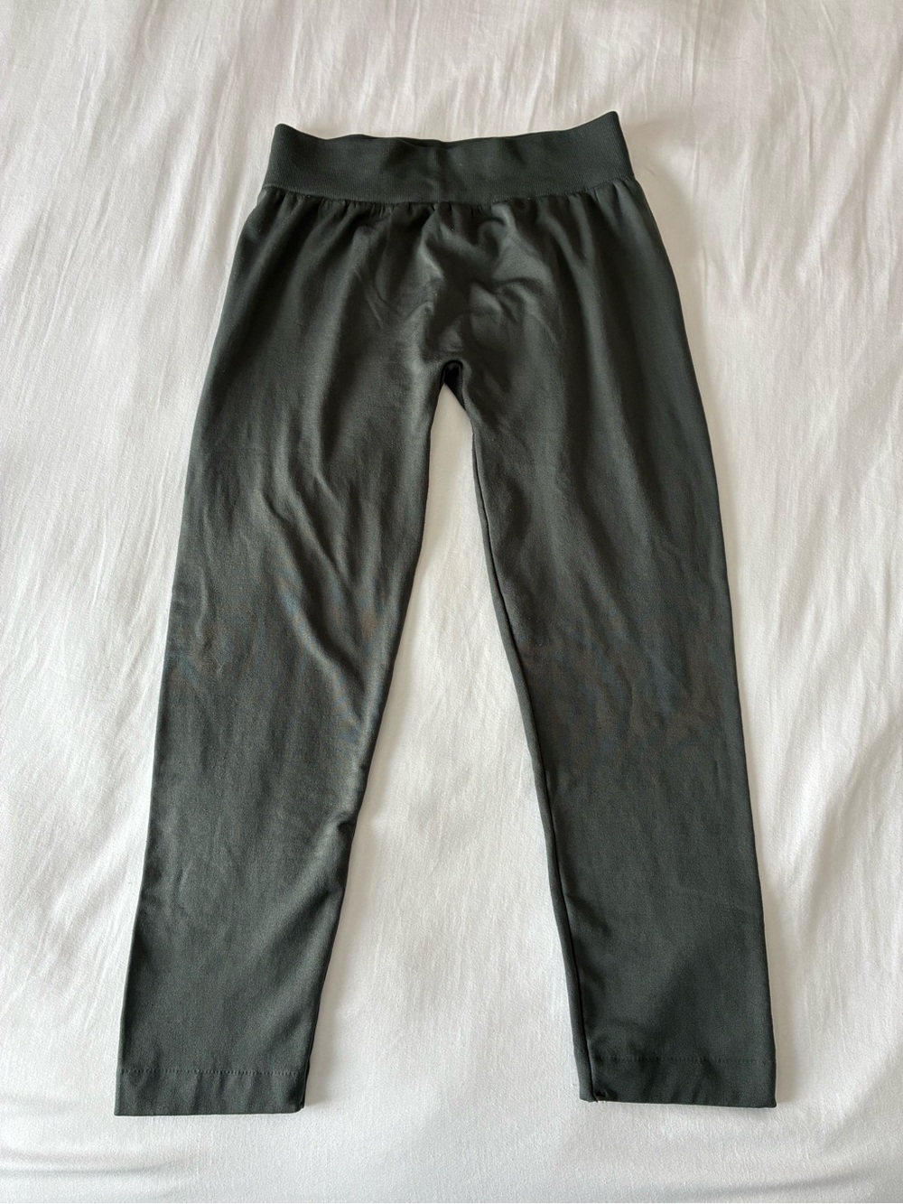 HOMMA Fleece Lined Leggings Green Solid Ankle Plus 3XL/4XL FL02